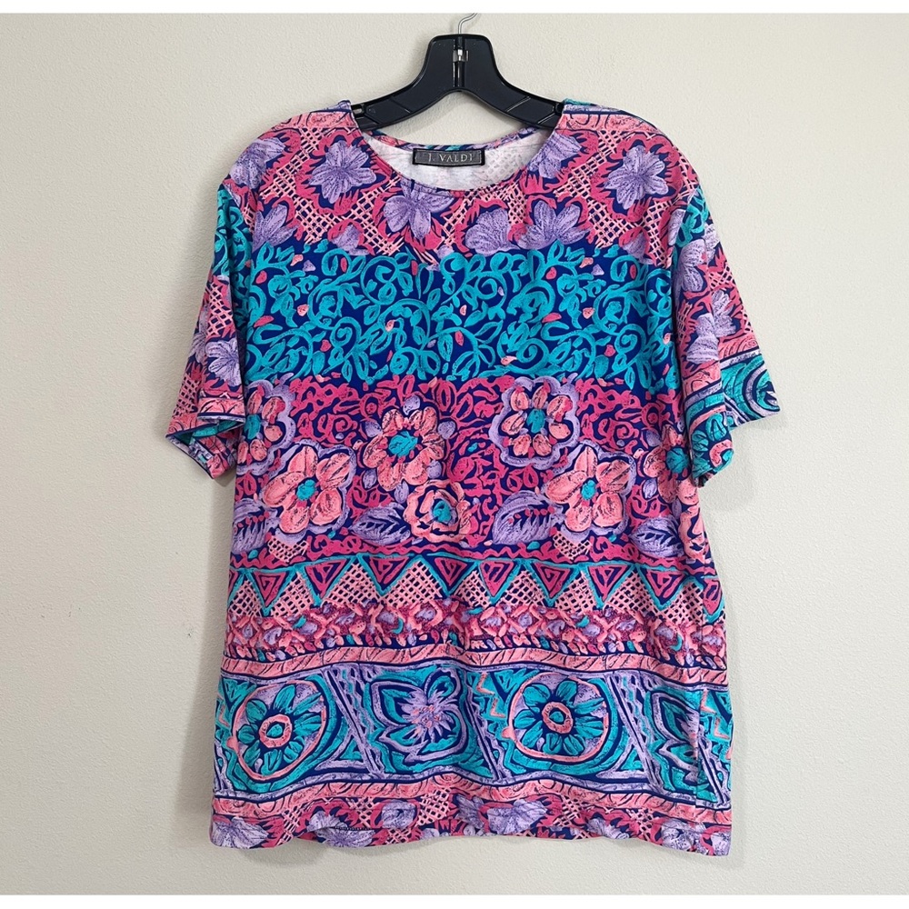 Vintage J.Valdi Retro Floral Short Sleeve T-Shirt